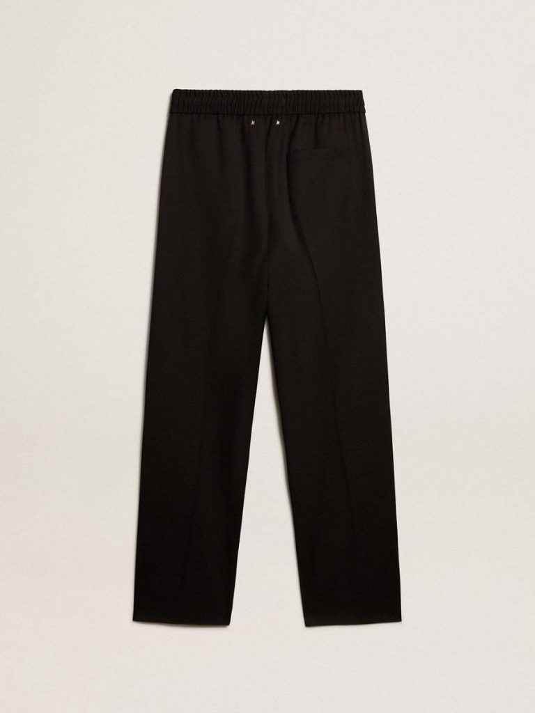 Golden Goose Black Men’s Joggers In Black Wool Men Jeans & Pants - 5