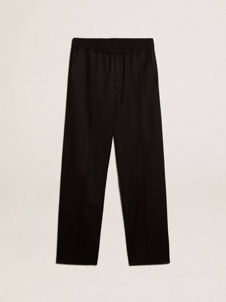 Golden Goose Black Men’s Joggers In Black Wool Men Jeans & Pants - 1