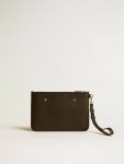 Golden Goose Black Pouch In Black Leather With Raised Logo Bag Accessories Women - 2