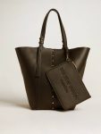 Golden Goose Black Pouch In Black Leather With Raised Logo Bag Accessories Women - 3