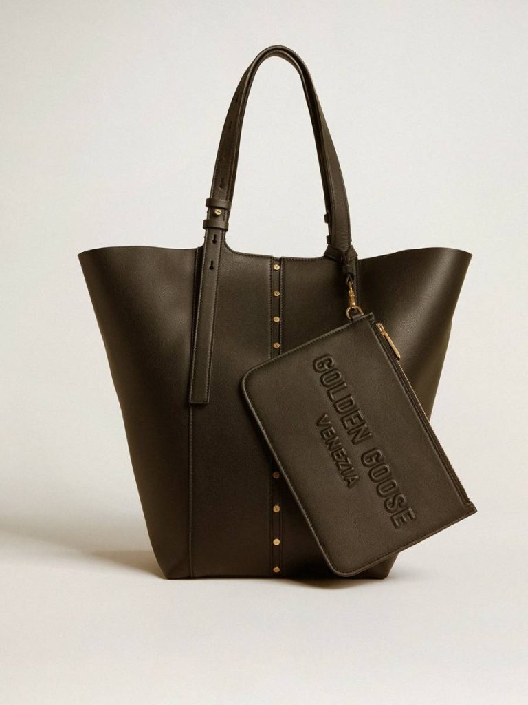 Golden Goose Black Pouch In Black Leather With Raised Logo Bag Accessories Women - 3