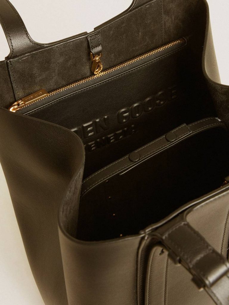 Golden Goose Black Pouch In Black Leather With Raised Logo Bag Accessories Women - 4