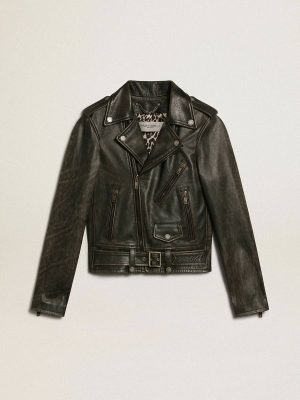 Golden Goose Black Women Coats & Jackets Women’s Leather Biker Jacket - 1