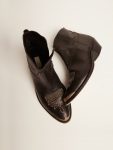 Golden Goose Black Women Young Ankle Boots In Black Leather With Sand-Colored Embroidery Boots - 2