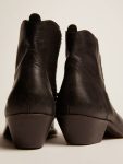 Golden Goose Black Women Young Ankle Boots In Black Leather With Sand-Colored Embroidery Boots - 5