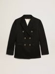 Golden Goose Blazers Dark Blue Women Women's Double-Breasted Dark Blue Blazer - 1