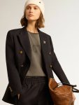 Golden Goose Blazers Dark Blue Women Women's Double-Breasted Dark Blue Blazer - 2
