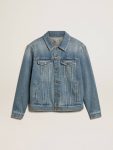 Golden Goose Blue Men's Denim Jacket With Medium Wash Coats & Jackets Men - 1