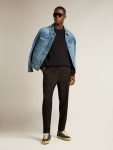 Golden Goose Blue Men's Denim Jacket With Medium Wash Coats & Jackets Men - 3