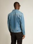 Golden Goose Blue Men's Denim Jacket With Medium Wash Coats & Jackets Men - 4