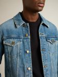 Golden Goose Blue Men's Denim Jacket With Medium Wash Coats & Jackets Men - 5