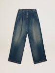 Golden Goose Blue Women Jeans & Pants Women’s Wide-Leg Medium Wash Cny Jeans - 1