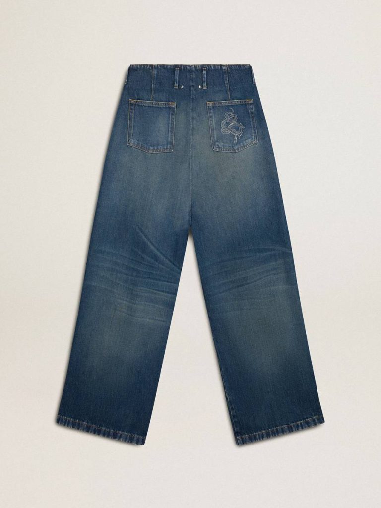Golden Goose Blue Women Jeans & Pants Women’s Wide-Leg Medium Wash Cny Jeans - 2