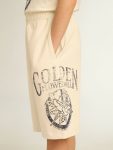 Golden Goose Bottomwear Selection (4-12 Years) Kids Boys’ Bermuda Shorts In Aged White With Print On The Front Aged White - 3