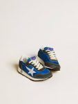 Golden Goose Boys (4-10 Years) Kids Marathon Young In Blue Nylon With Printed Star And Leather Heel Tab - 2
