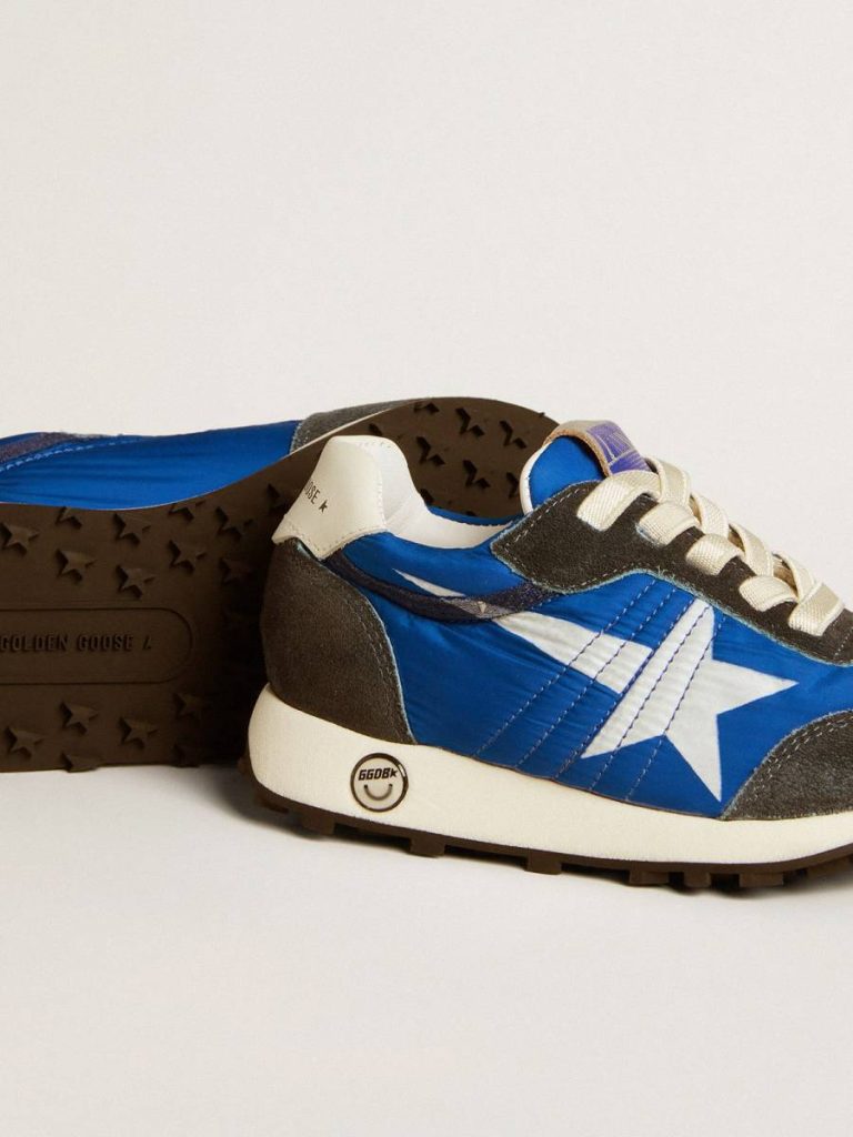 Golden Goose Boys (4-10 Years) Kids Marathon Young In Blue Nylon With Printed Star And Leather Heel Tab - 3