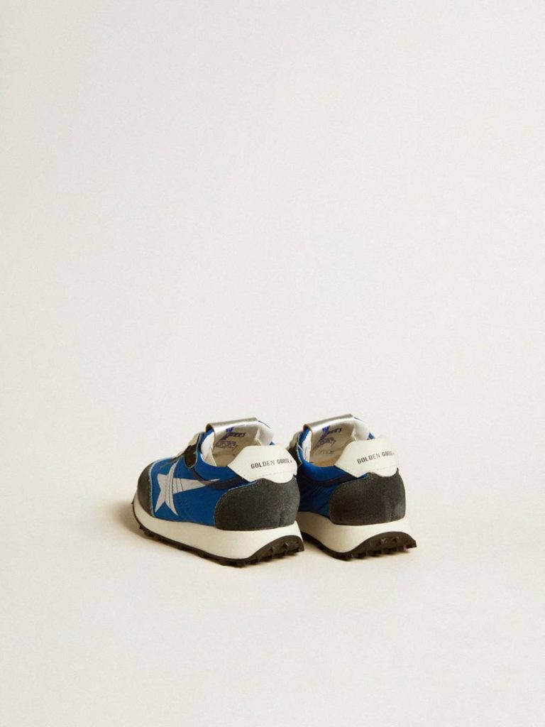 Golden Goose Boys (4-10 Years) Kids Marathon Young In Blue Nylon With Printed Star And Leather Heel Tab - 4