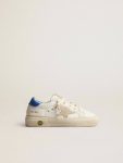 Golden Goose Boys (4-10 Years) White May Teen With Gray Suede Star And Blue Heel Tab Kids White - 1
