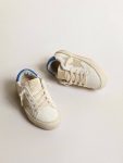 Golden Goose Boys (4-10 Years) White May Teen With Gray Suede Star And Blue Heel Tab Kids White - 2