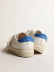 Golden Goose Boys (4-10 Years) White May Teen With Gray Suede Star And Blue Heel Tab Kids White - 4