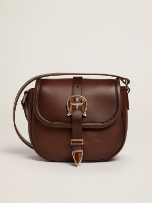 Golden Goose Crossbody Bags Women's Small Rodeo Bag In Dark Tan Leather Women - 1