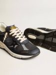 Golden Goose Dad-Star Men's Dad-Star In Dark Blue Mesh And Suede With Black Star Men - 3