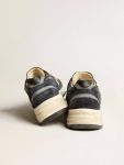 Golden Goose Dad-Star Men's Dad-Star In Dark Blue Mesh And Suede With Black Star Men - 4