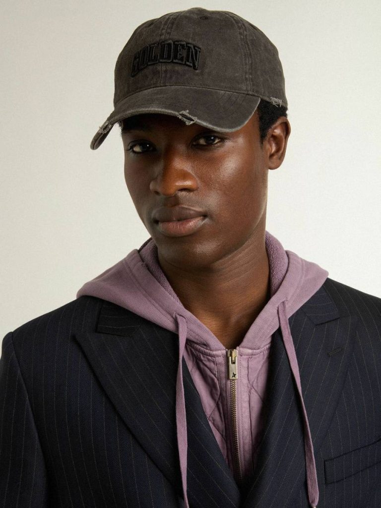Golden Goose Gray Distressed Baseball Cap With Embroidery Hats Anthracite Gray Women - 3