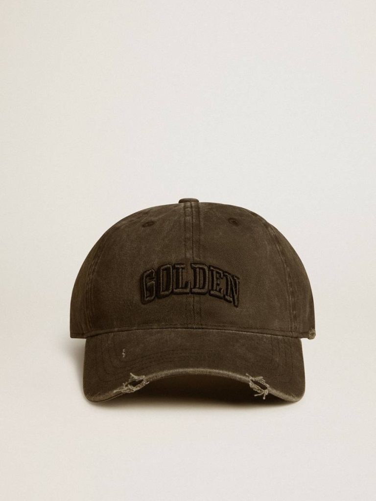 Golden Goose Gray Distressed Baseball Cap With Embroidery Hats Anthracite Gray Women - 1