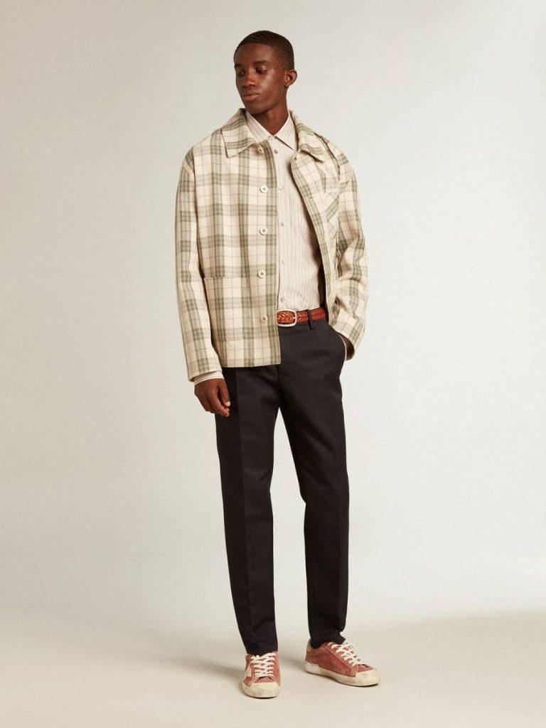 Golden Goose Gray Men's Viscose-Blend Linen Shirt With Striped Pattern Shirts Men - 4