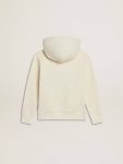 Golden Goose Hooded Sweatshirt In Worn White With Golden Embroidery On The Front Aged White Kids Topwear Selection (4-12 Years) - 2
