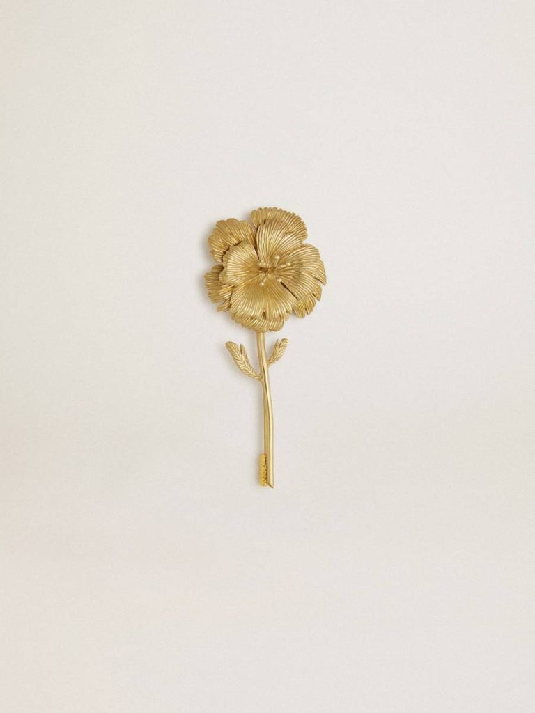 Golden Goose Jewelry Gold Pin With Floral Design Women - 1