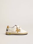 Golden Goose Kids Ball Star Young With Gold Metallic Leather Star And Heel Tab Boys (4-10 Years) - 1