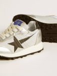 Golden Goose Kids Boys (4-10 Years) Marathon Young In Silver Nylon With Black Star And Leather Heel Tab - 3