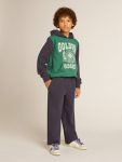 Golden Goose Kids Boys' Green And Blue Sweatshirt With Hood And Print Topwear Selection (4-12 Years) Green And Blue - 3