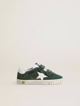 Golden Goose Kids Old School Junior In Green Suede With White Leather Star And Heel Tab Little Boys (1-3 Years) - 1