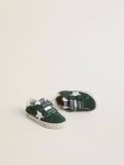 Golden Goose Kids Old School Junior In Green Suede With White Leather Star And Heel Tab Little Boys (1-3 Years) - 2