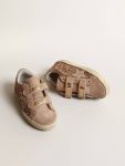 Golden Goose Kids Old School Teen In Peach-Pink Glitter With Pink Suede Star Girls (4-10 Years) - 2
