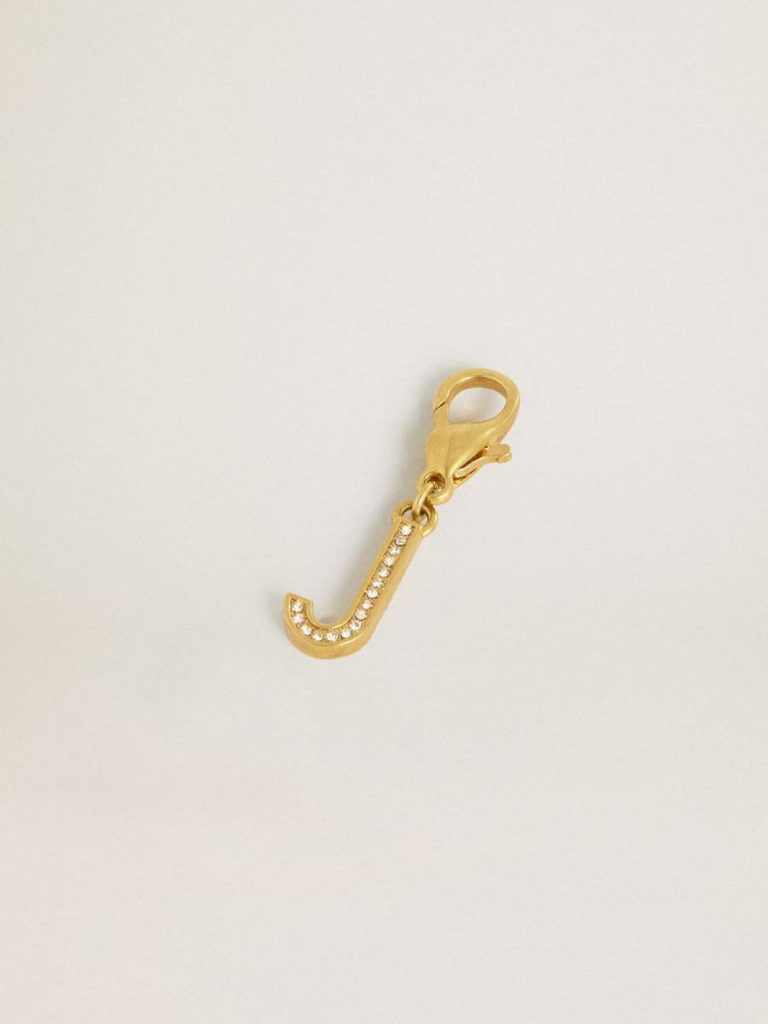 Golden Goose Letter J Charm In Gold-Colored Brass With Crystals Women Bag Accessories Gold - 2
