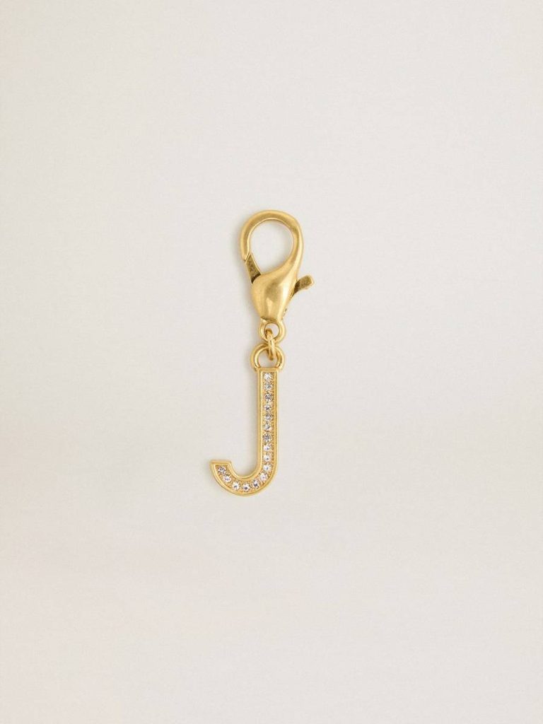 Golden Goose Letter J Charm In Gold-Colored Brass With Crystals Women Bag Accessories Gold - 1