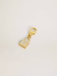 Golden Goose Lock-Shaped Charm In Gold-Colored Brass With Crystals Women Gold Bag Accessories - 2