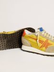 Golden Goose Marathon Men’s Marathon With Yellow Nylon Upper And Orange Star Men - 4