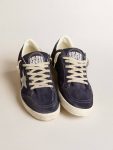 Golden Goose Men Ball Star Ltd In Blue Suede And Nylon With White Star And Blue Heel Tab Ball Star - 2