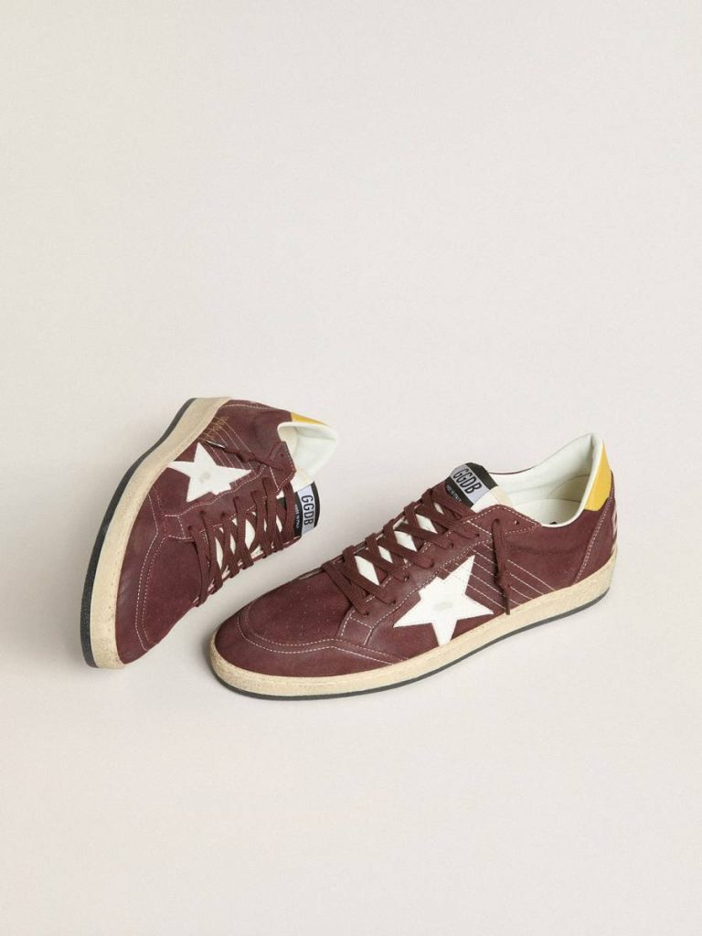 Golden Goose Men Ball Star Men's Ball Star In Chocolate Nubuck With Leather Star And Heel Tab - 2