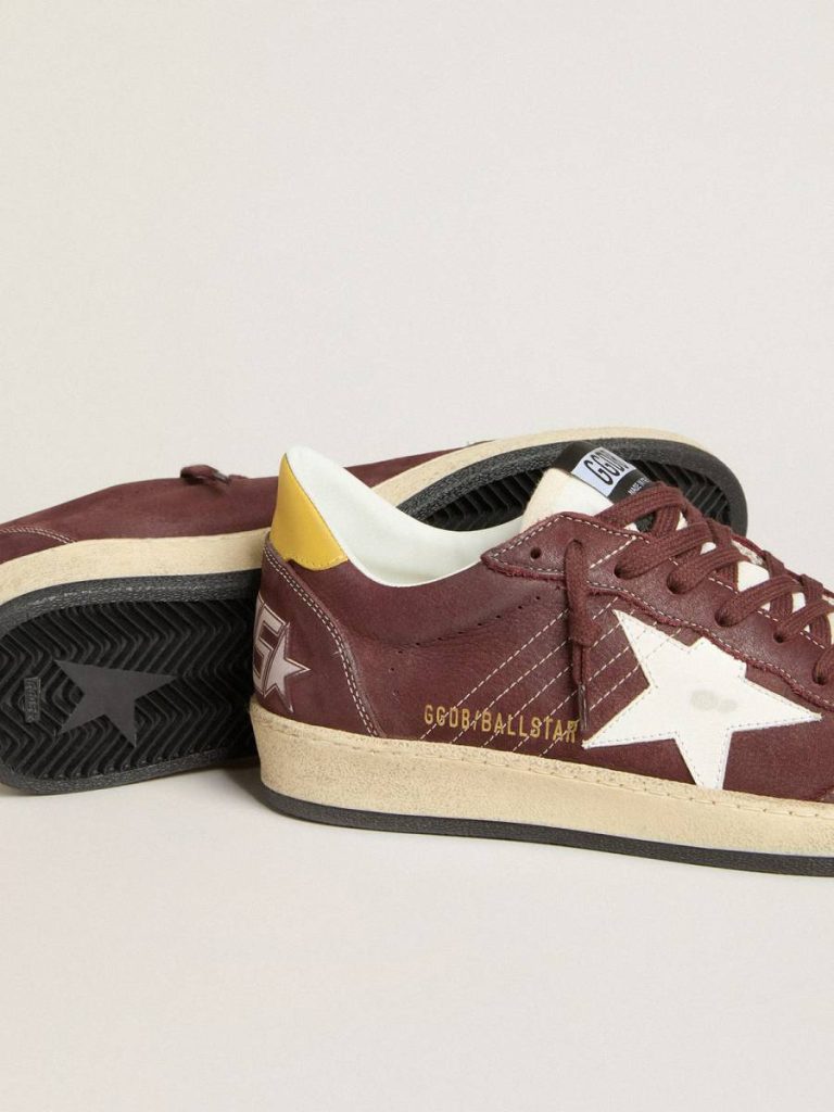 Golden Goose Men Ball Star Men's Ball Star In Chocolate Nubuck With Leather Star And Heel Tab - 3