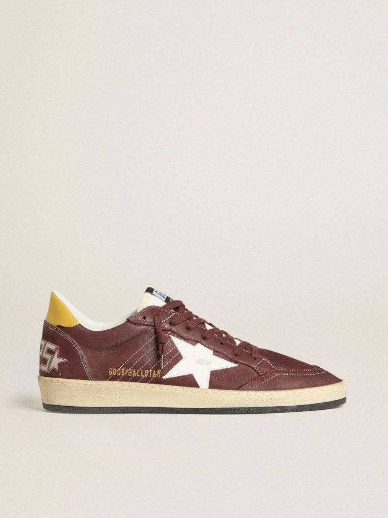 Golden Goose Men Ball Star Men's Ball Star In Chocolate Nubuck With Leather Star And Heel Tab - 1