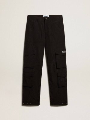 Golden Goose Men Black Black-Colored Ripstop Nylon Cargo Pants Jeans & Pants - 1