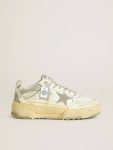 Golden Goose Men Men’s Forty2 In White Leather With Laces With Swarovski Crystals And Gray Star Forty2 - 1