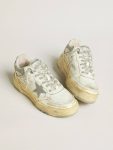 Golden Goose Men Men’s Forty2 In White Leather With Laces With Swarovski Crystals And Gray Star Forty2 - 2