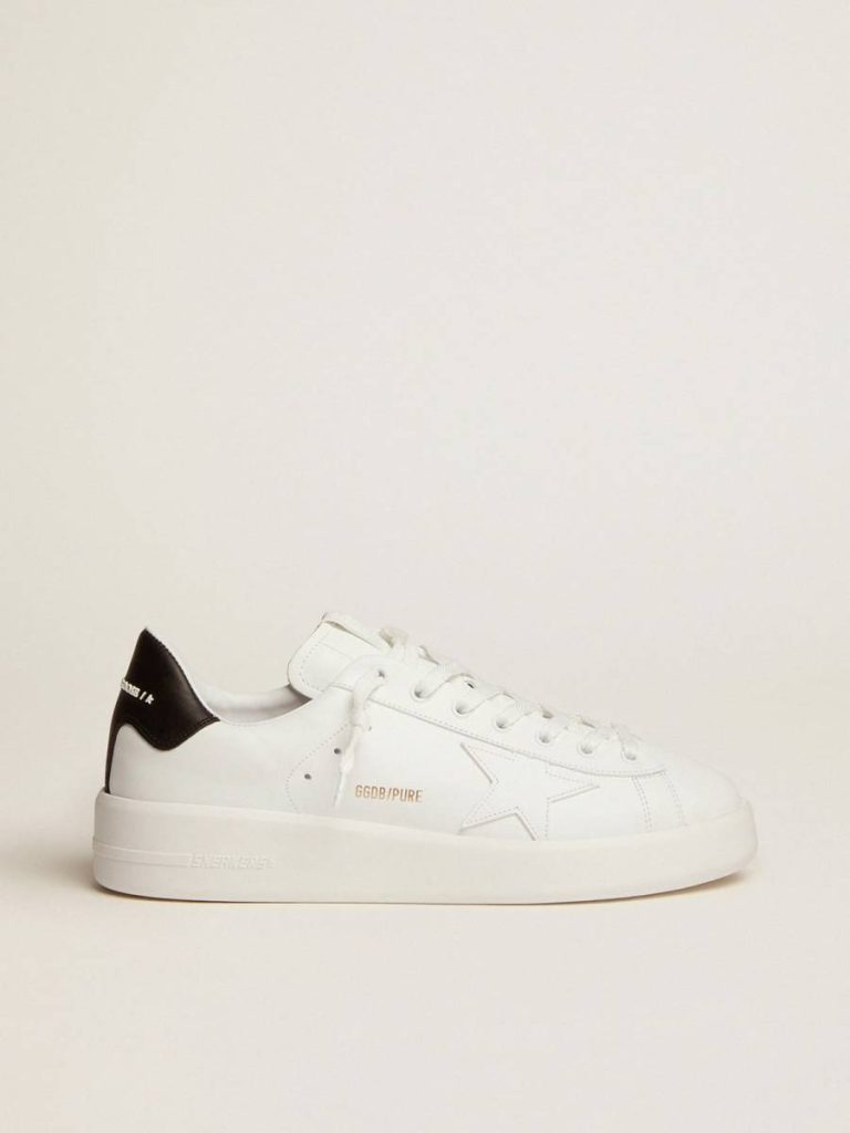 Golden Goose Men Purestar Men's Purestar With Leather Star And Black Leather Heel Tab - 1